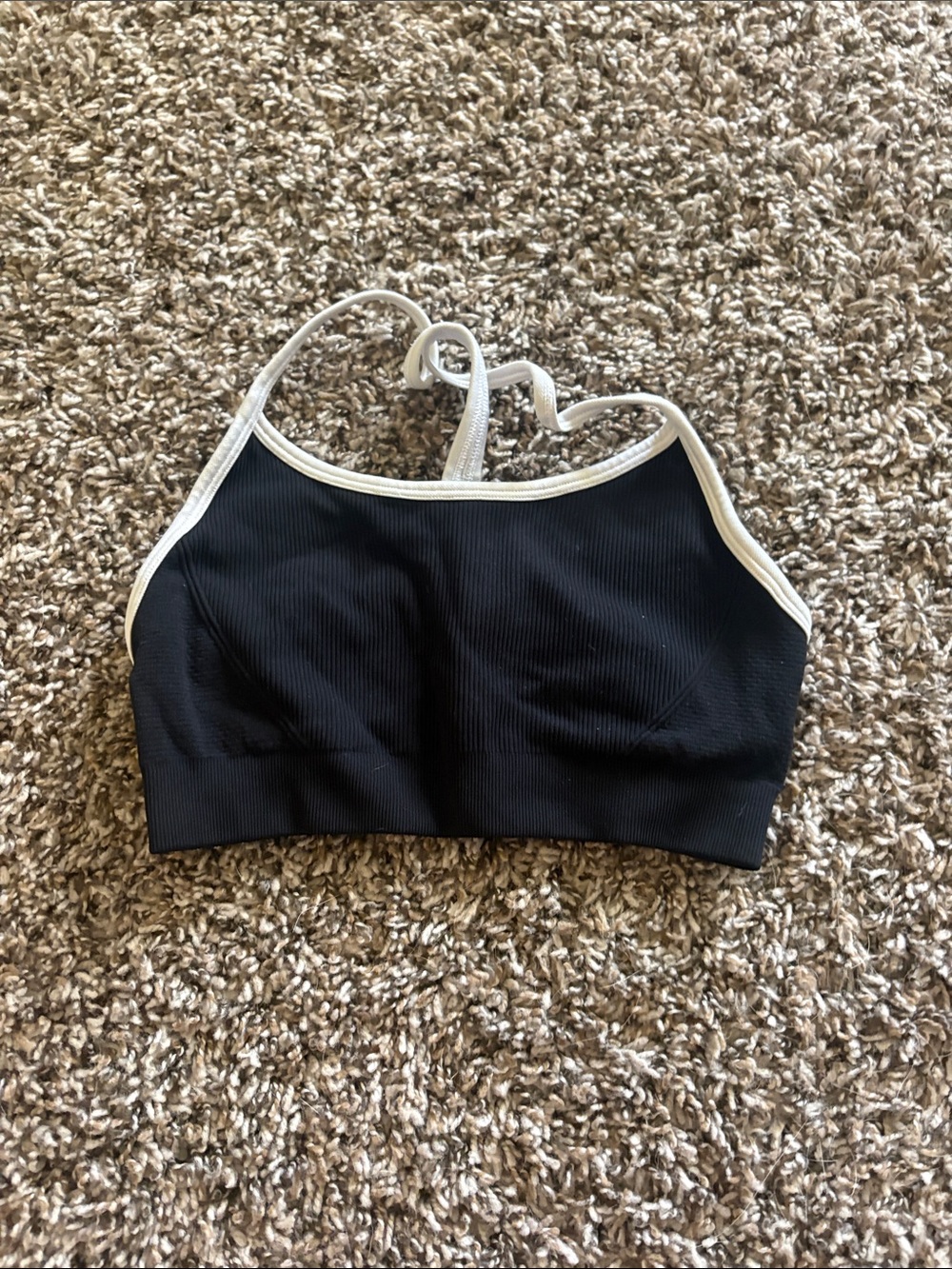 DSG Black Sports Bra with White Trim